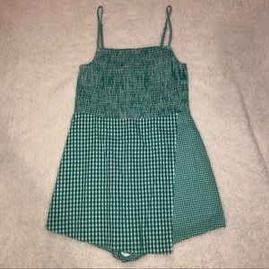 Green & White Gingham Romper from Urban Outfitters